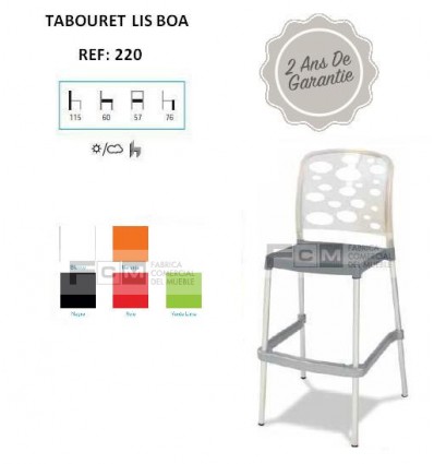 Tabouret hôtellerie Lis Boa